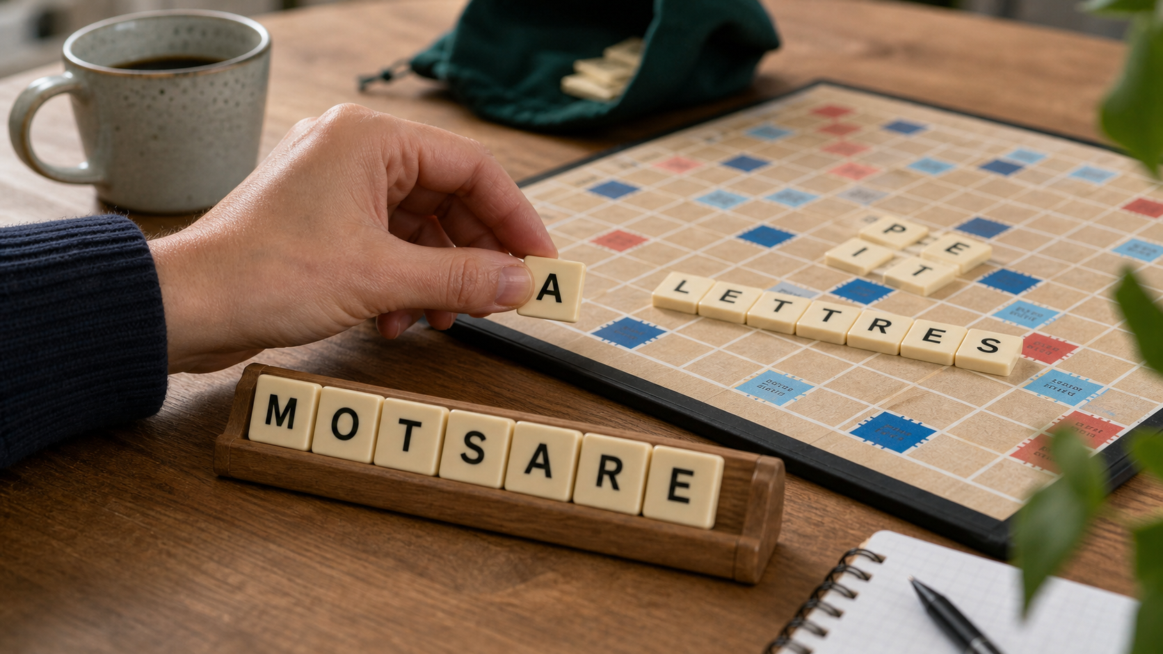 Lettres visibles sur une grille de jeu avant vérification