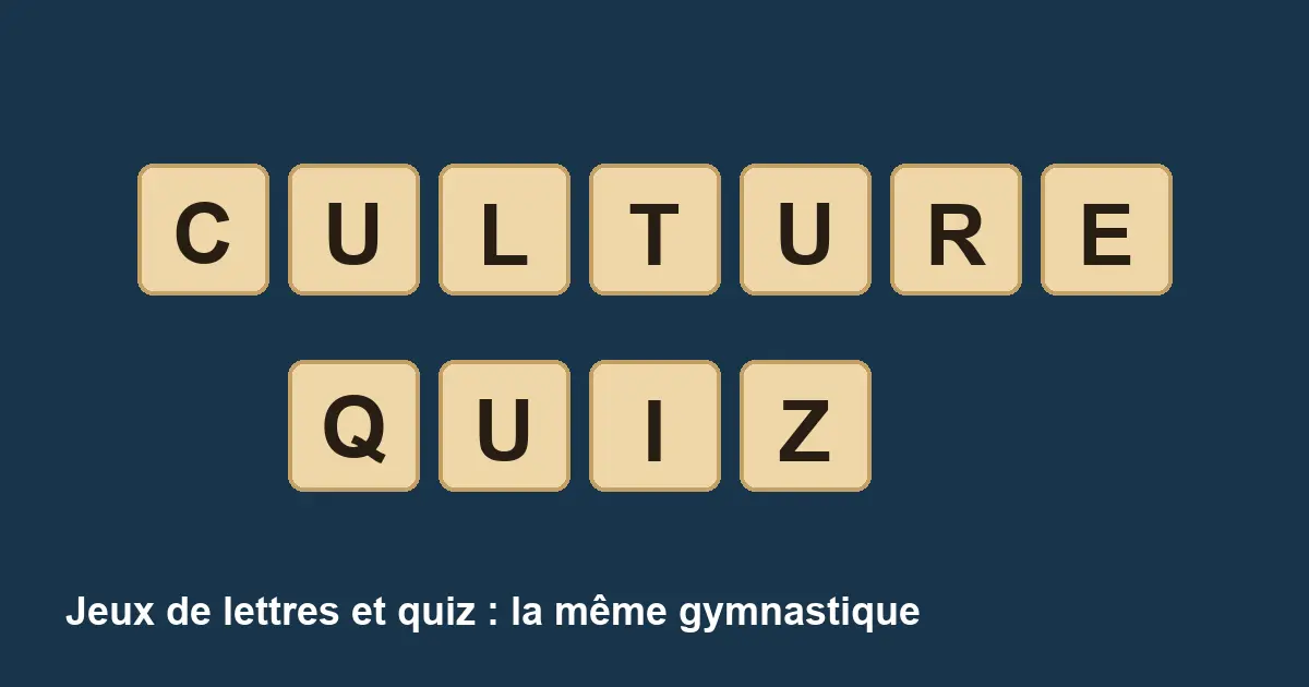 Illustration CULTURE QUIZ en lettres de jeu